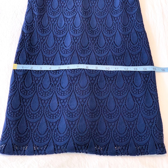 Lilly Pulitzer Dellaria paisley drop knit lace stretch dress in True Navy, xs - Picture 11 of 12